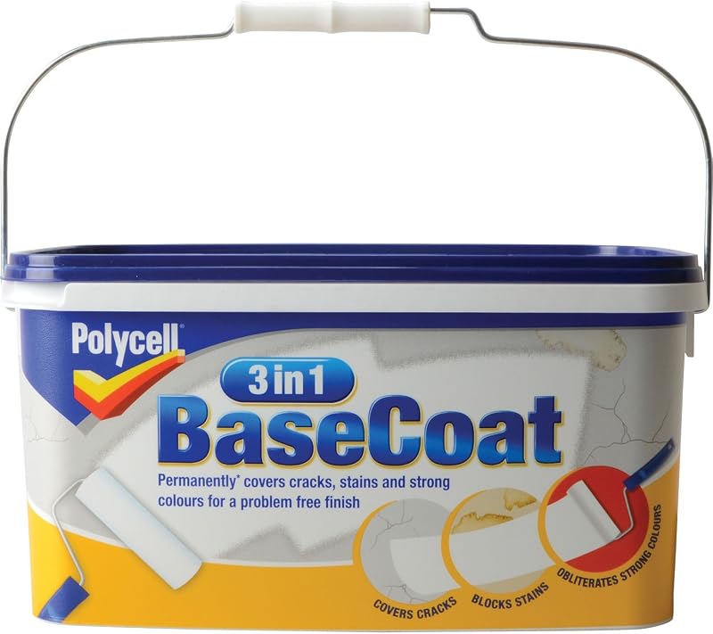 Polycell 3 in 1 Basecoat 5L undercoat for walls Polyfilla technology