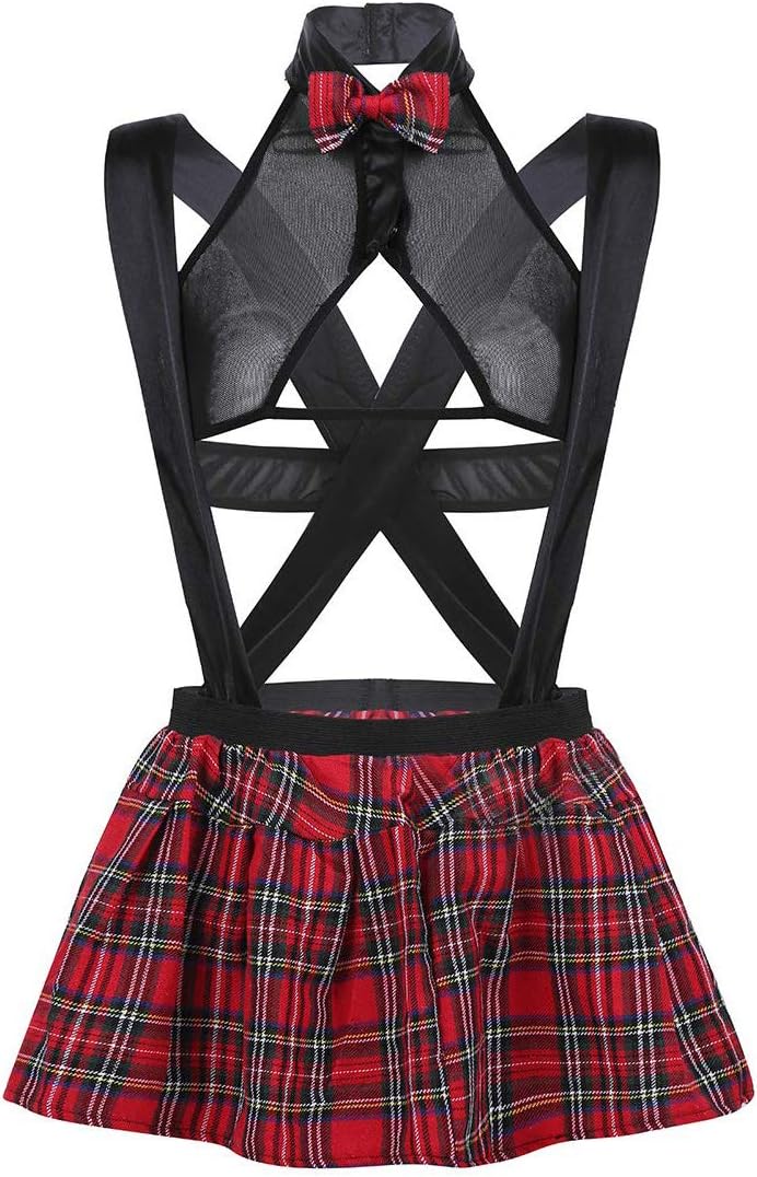 Women School Girl Outfit Lingerie Set Sexy Cosplay Costumes Sailor Suit Mini Strappy Skirt