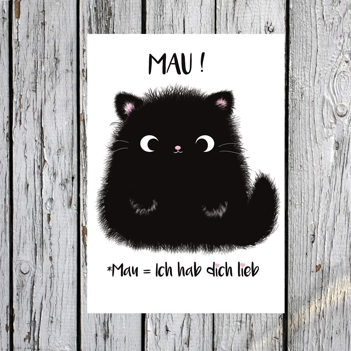 Tinytamikatzen Postkartekater Moo Mauich Hab Dich Lieb Grußkarteliebekatze 100 Handmade