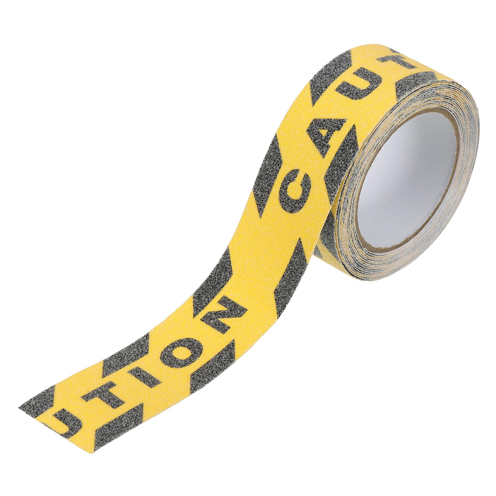 PATIKIL 2 Inch x 16.4 Ft Anti Slip Traction Tape Printed Caution, Non-Slip Grip Tape Non Skid Tread Safety Tape for Stairs Steps Deck, Yellow and Black