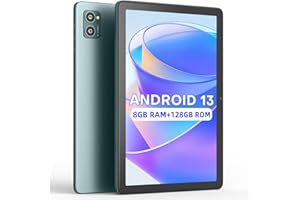 AISLPC Tablet,10.1" Android Tablet with Quad-Core Processor 8GB RAM 128GB ROM HD IPS Touchscreen 6800mAh Battery, BT 5.0, Dual Camera, Wi-Fi Tablets,Lake Blue