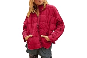 GeGekoko Women's Lightweight Oversized Long Sleeve Zip Water Resistant Packable Puffer Jacket Warm Short Winter Coat