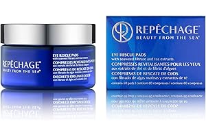 Repechage Eye Rescue Pads with Seaweed and Natural Tea Extracts Eye Zone patch Mask for Dark Circles Puffiness and Crows Feet 60 count