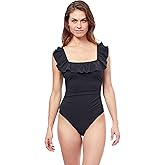 Profile by Gottex Tutti Frutti Women’s Ruffle Square Neck One Piece Swimsuit Swim Essential with Soft Cups and Back Lining