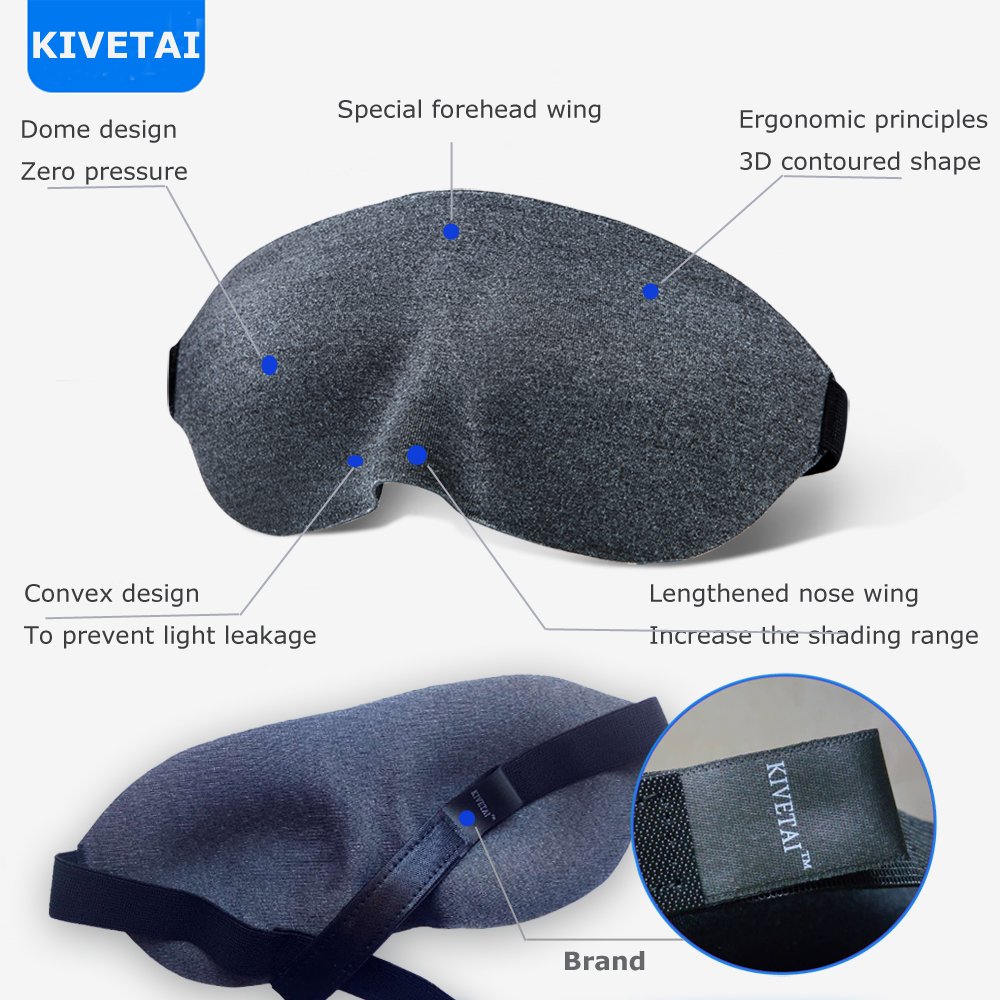 Sleep Mask 3D Eye Mask for Sleeping with Anti-noise Earplugs Super Soft Blindfold Eye Shades for Men Women Students Using at Home Travel Office Naps Shift Work