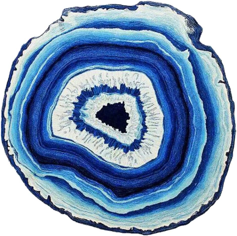 Creazy Anti-Skid Geode Rock Floor Rug Dining Living Room Bedroom Carpet Floor Mat (Blue, S)