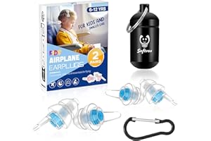 SOFTVOX Kids Earplugs (6-12 yrs) – 2 Pairs Filtered Noise Reduction Ear Plugs for Children Adult with Small Ear Canals, Noise Sensitivity Ear Buds for Home, School, Playtime - Reusable, 25dB Noise Cancelling