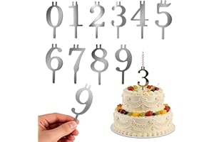 Reusable Number Birthday Candle Holder Set, Stainless Steel Number Candle Holders for Cake, Digital Decorative Birthday Cake 