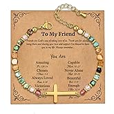JUTOLOKA 18K Gold Plated Cross Bracelet for Women | Christian Faith-Based Gifts for Baptism, Confirmation, Easter | Gift for Mom, Sister, Niece, Friend on Birthday, Christmas