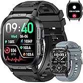 Smart Watch for Men Fitness Tracker: Waterproof Military Digital Mens Watches Running Make Answer Call Smartwatch Android Phone iPhone Samsung Compatible Sleep SpO2 Heart Rate Monitor Step Pedometer