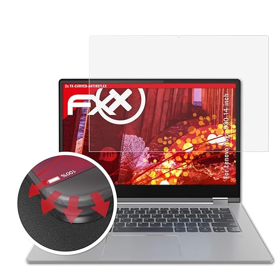 atFolix Schutzfolie passend für Lenovo Yoga 530 14 inch Folie, entspiegelnde und Flexible FX Displayschutzfolie (2X)
