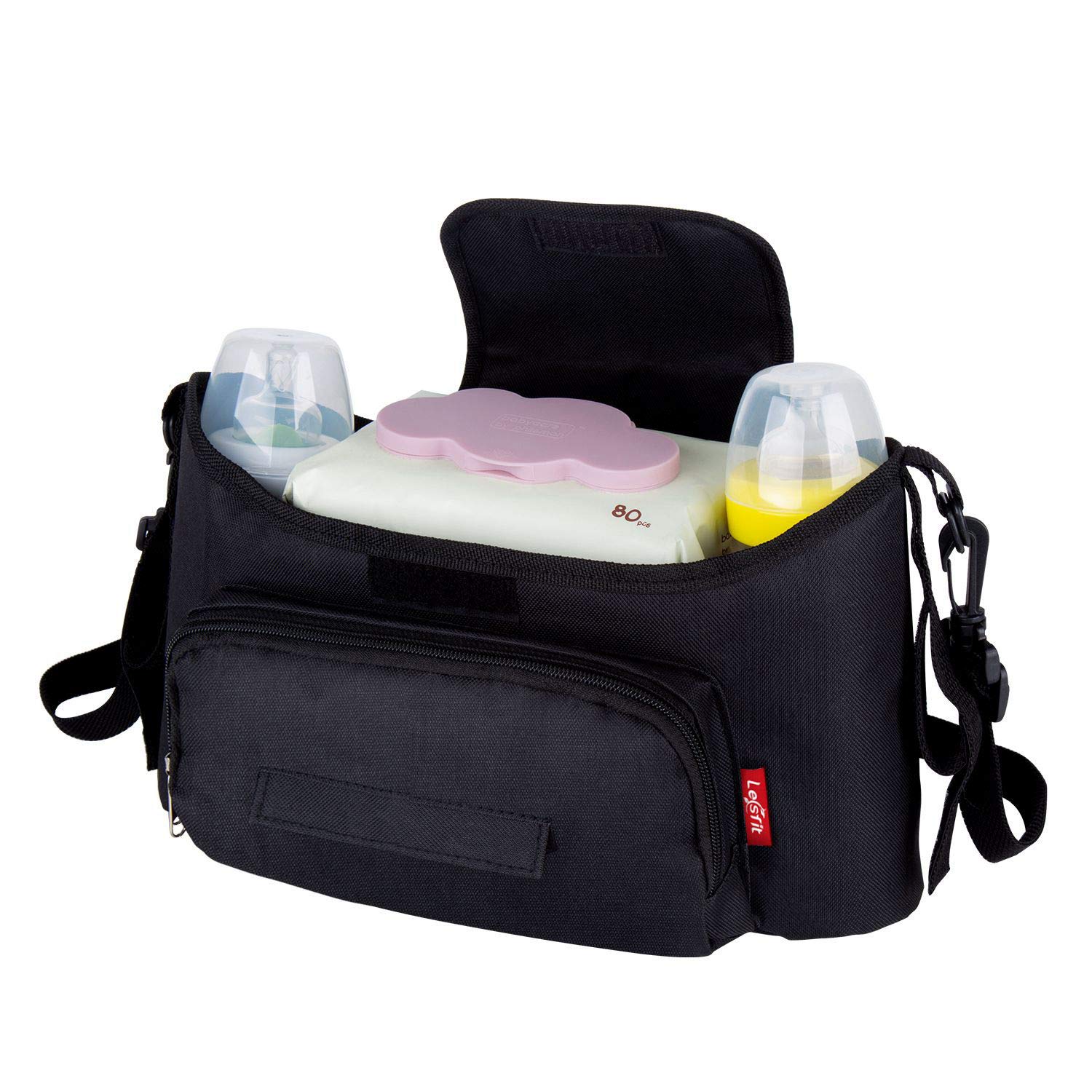 Lesfit Pram Organiser Bag, 13 x 7 x 5 Inches, Black