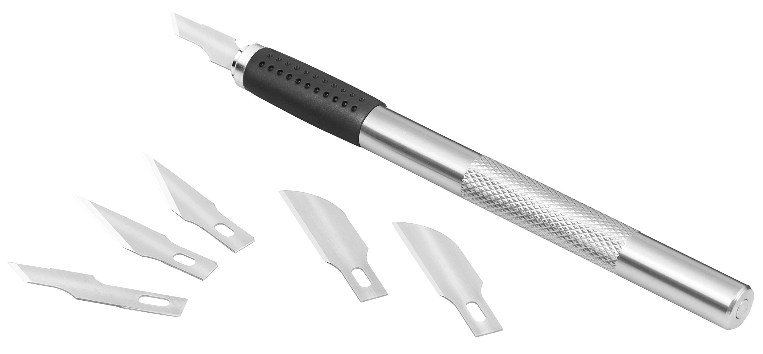 Westcott E-73000-SET 00 Scalpel Set Including 6 Different Knives Particularly Robust Metal Handle with Rubberised Grip Zone