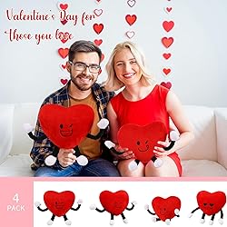 Syhood 4 Pcs Heart Stuffed Plush for Valentine's