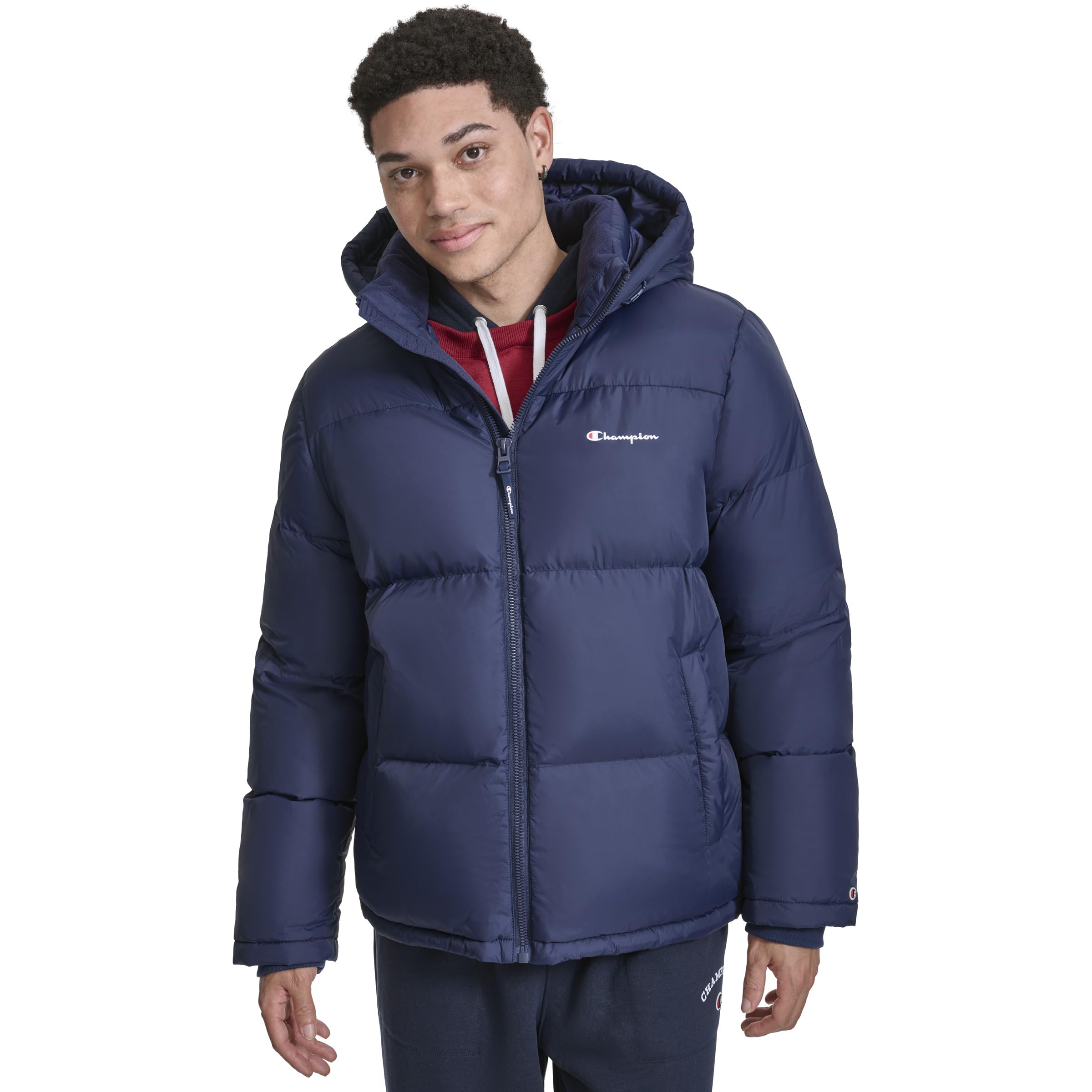 Champion Men’s Heavy Weight Puffer with Adjustable Hood, Peacoat, XX-Large