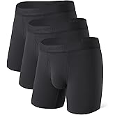 DAVID ARCHY Mens Underwear Breathable Second Skin Soft Modal Boxer Briefs for Men Pack, Wide Waistband No Ride Up