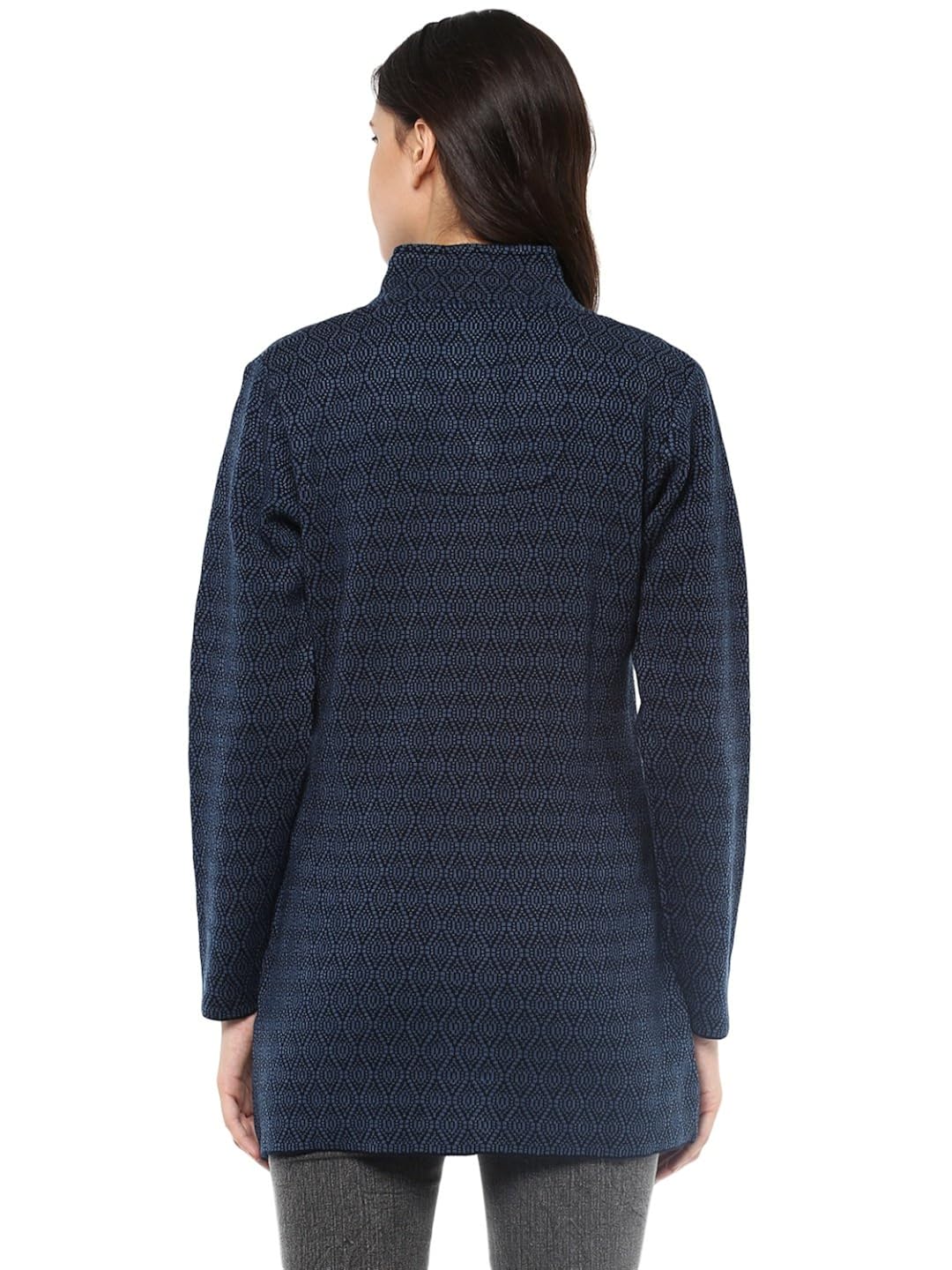 cayman women blue & black patterned coat