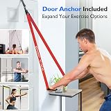 FitBeast Resistance Bands Set 5-100 LBS Color Coded with Door Anchor view 6