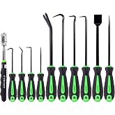 FTIHTRY 11-Piece Pick Set and Hook Set with Scraper and Magnetic Telescoping Tool, Pick Set for Automotive Electronics Maintenance Hoses Gasket