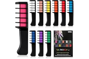 Hair Chalk Comb, 10 Pcs Hair Chalk for Girls Kids, Bright Hair Chalk Comb for Halloween, Christmas, Cosplay, Birthday, Childr