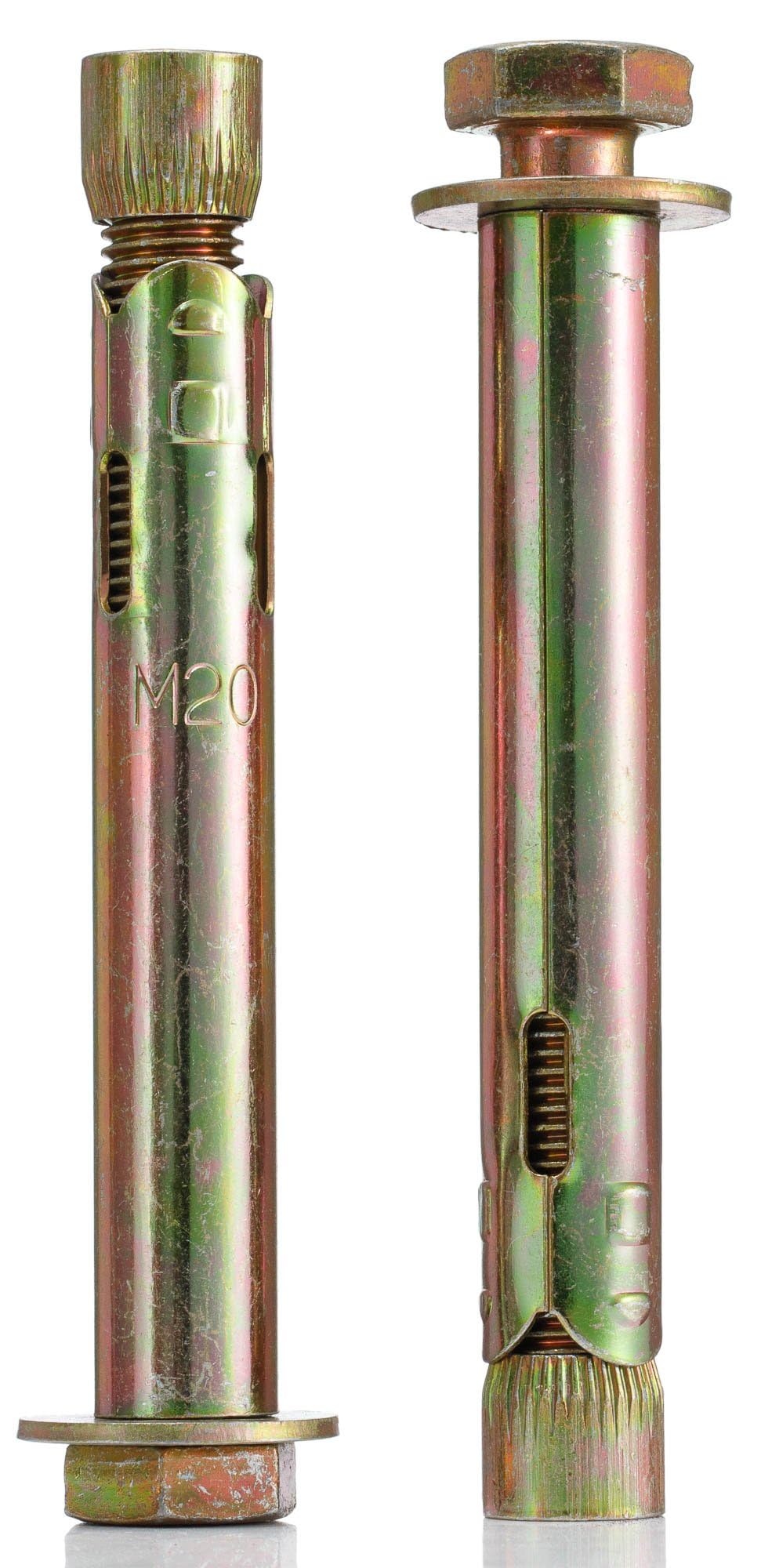 YoiYee M16*150mm Sleeve Anchor Hex Bolts , Heavy Duty Expansion Through Bolts for Concrete, Brick & Masonry Fixings, Zinc Plated Steel, Ideal for Builders, DIYers & Professionals, 2 Pack