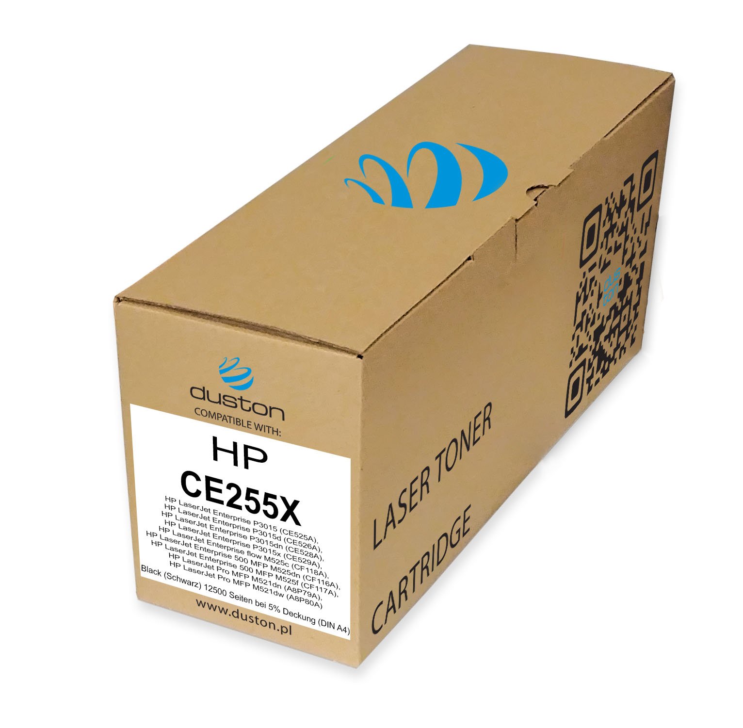 duston CE255X, 55X Black Toner Compatible with LaserJet Enterprise P3015, P3015d, P3015dn, P3015x, M525c M525dn M525f M521dn, M521dw