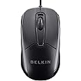 Belkin 3-Button Wired USB Optical Mouse with 5-Foot Cord, Compatible with PCs, Macs, Desktops and Laptops