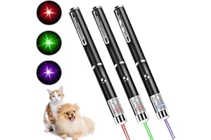 XIMIBI Cat Laser Toy 2023 (Pack of 3) Green, Red and Purple, Cat Toys for Indoor Cats and Dogs, Interactive Kitten toys, Laser Pointer for Cats Dogs Training and Exercise