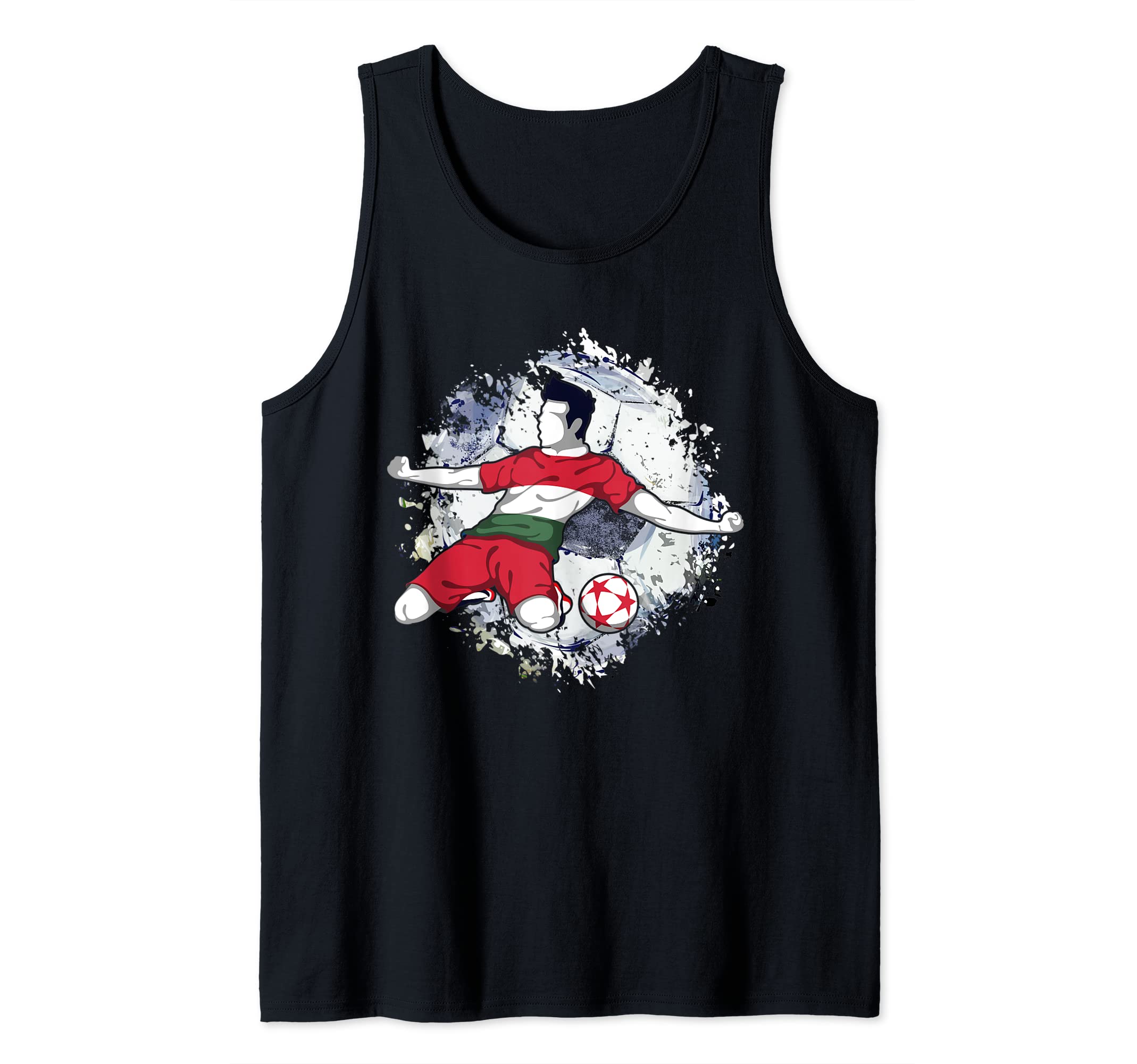 Hungary Soccer Hungarian National Flag Football Striker Art Tank Top