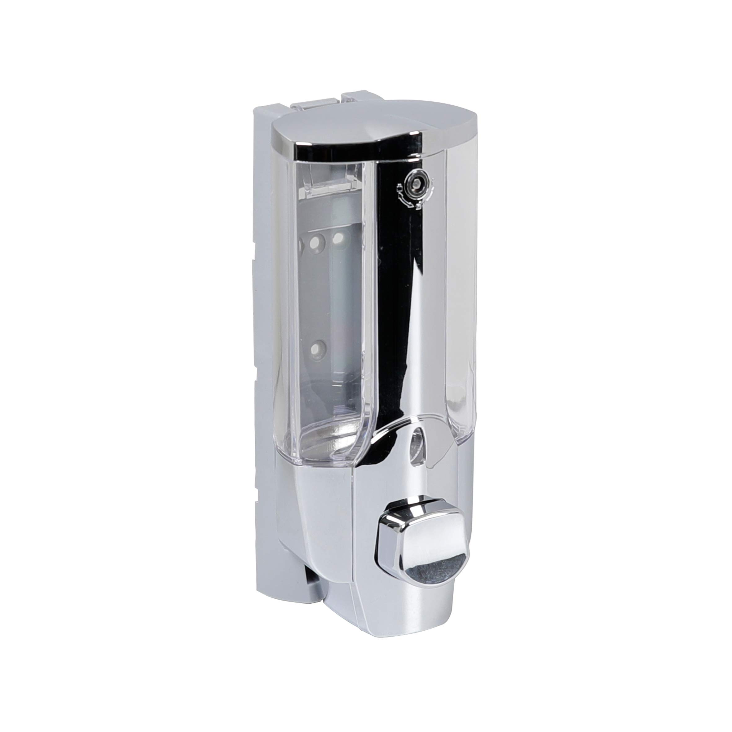 axentia 133171 Hanging Soap Dispenser, Silver, Approx. 7.5 x 19 x 8.5 cm