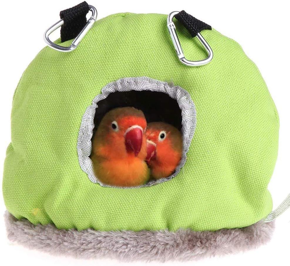 LAWARY Warm Bird Nest Round Soft Bird Nest Small Bird Plush Cage Winter Parrot Hanging Hammock Tent For Birds
