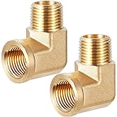 2PCS 1/2" x 1/2" Brass 90 Degree Street Elbow by CX WONDERLAND | 1/2" NPT Male x Female, 90 Degree Brass Street Elbow, Fitting for Pipe Connections