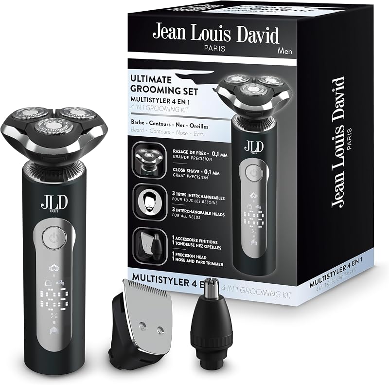 Rasoir Barbe Électrique 4 en 1 – Rasage 0,1 mm – Tondeuse Nez, Oreilles Et Finitions – Têtes Flottantes Précises – Batterie Lithium Rechargeable USB-C – Set Complet Grooming Homme — photo 1 sur 5