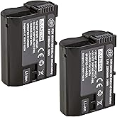 BM Premium 2 Pack of EN-EL15C High Capacity Batteries for Nikon Zf, ZR, Z5, Z5 II, Z6, Z6 II, Z6 III, Z7, Z7II, Z8, D500, D600, D610, D750, D780, D800, D810, D850, D7000, D7100, D7200, D7500 Cameras