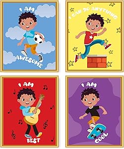 Motivational Wall Art Boys Room Decor Black Baby Boy Room Decor Inspirational Kids Room Wall Decor Inspirational Posters Unframed Poster For Boys Room Encouragement Gifts Cards 8 X10 Inches