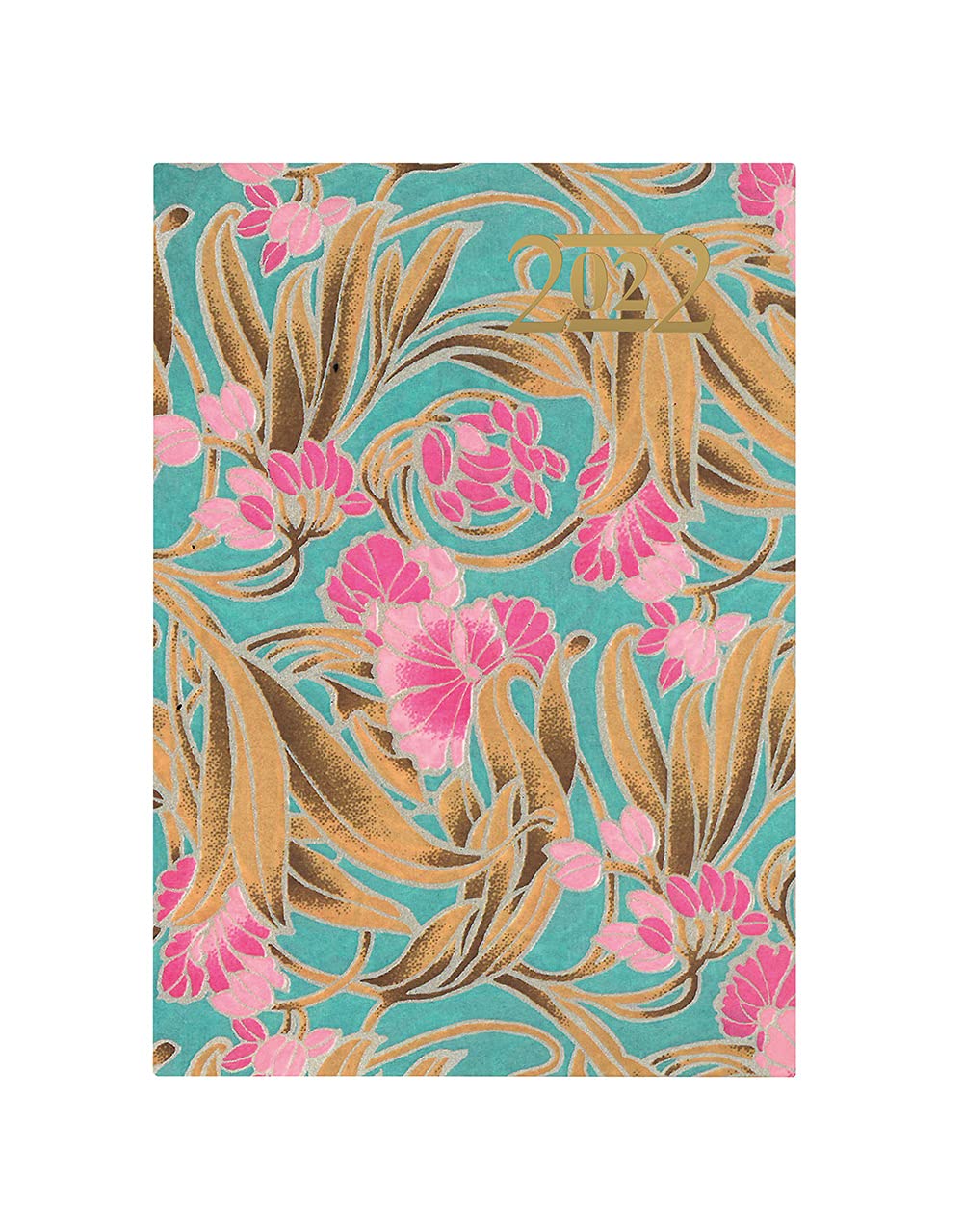 Letts of London,22-080609 Japanese Paper A5 Week to View 2022 Diary - Turquoise