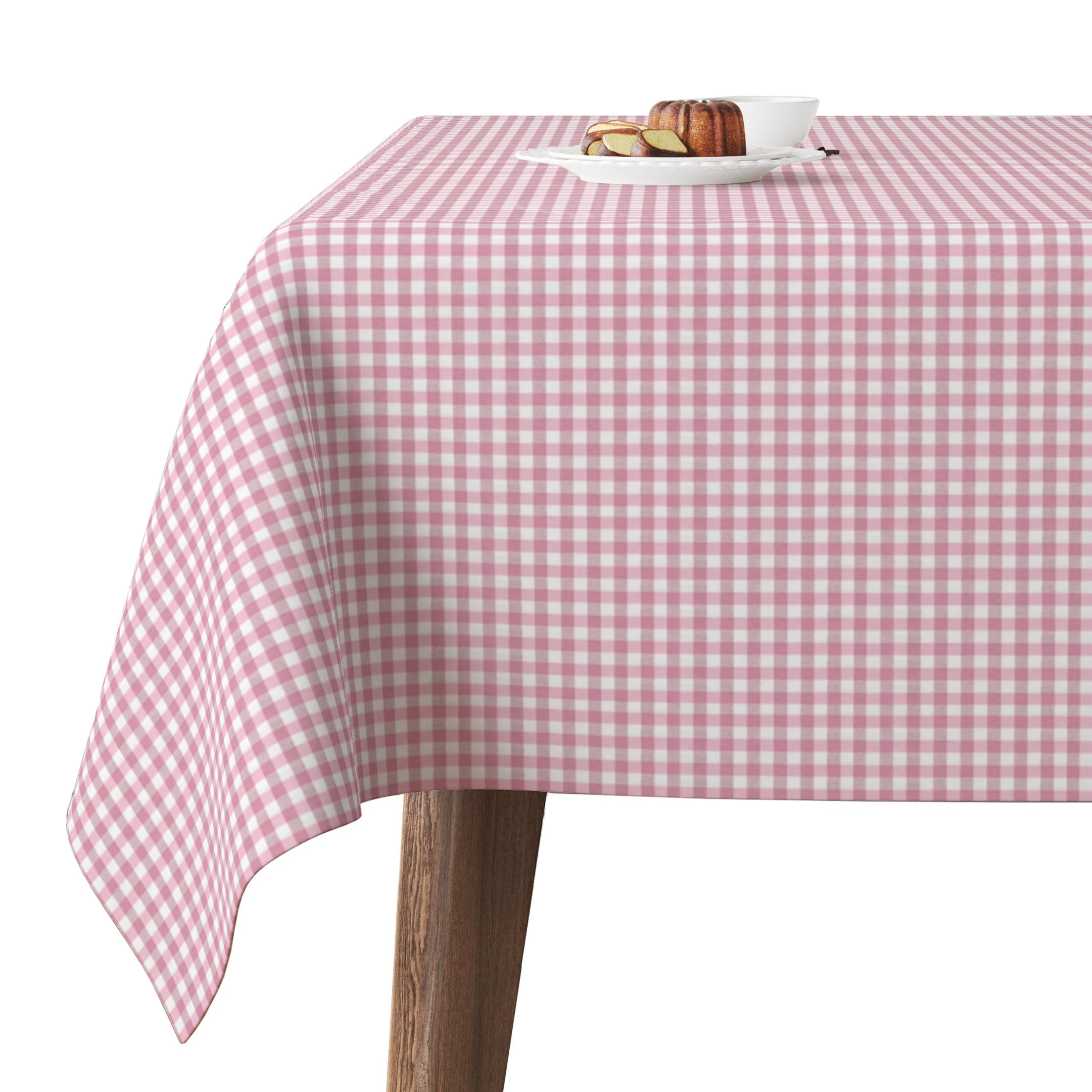 Martina Home TEFLONATED TABLECLOTH MADE Petit Vichy Pink 260X140 CM