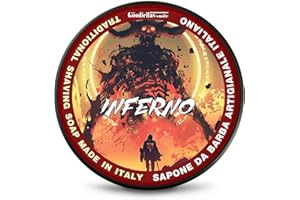 THE GOODFELLAS' SMILE The Goodfellas’ Smile INFERNO (Leather, Cedar & Sandalwood) Italian Shaving Soap – Tallow-Based Soft Soap for Traditional Wet Shaving with Shave Brush & Razor