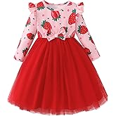 yccvoo Toddler Girls Dress Gifts: Ruffle Long Sleeve Tulle Tutu Fall Winter Casual Christmas Party Dresses for 2-7T
