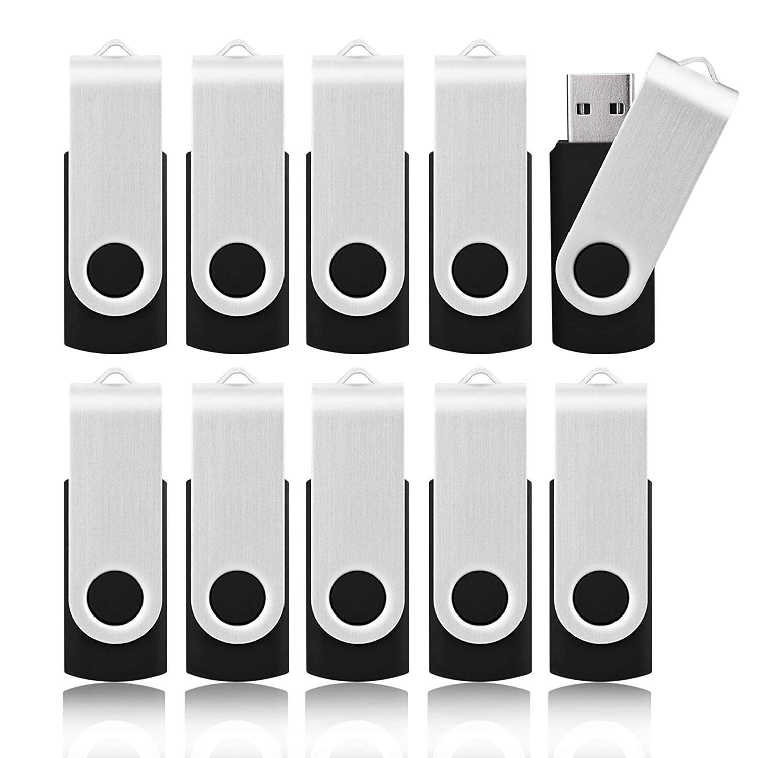 10Pack 2GB USB 2.0 Sticks, KOOTION USB 2.0 Thumb Drives Bulk Flash Drive Pack 2GB Pendrive USB Memory Stick Zip Drive
