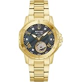Bulova Ladies Automatic Marine Star, Gold-Tone Stainless Steel Case &amp; Bracelet with Mother-of-Pearl Dial (Style: 97P171)