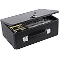 IUZIT Fire Resistant Document Box with Key Lock, Fireproof Safe Storge Box Security Chest for Valuables, Documents, Passport, Cash, Pistols, Exterior Size 12.7 x 8.7 x 4.6 Inch