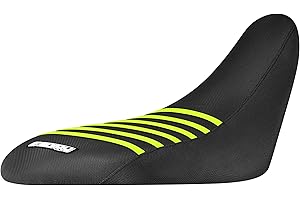 Enjoy Mfg Seat Cover - Compatible with Yamaha Raptor 700 700R 2006-2021#193 (All Black/NEON Yellow Ribs)