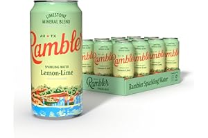 AUTX RAMBLER Lemon Lime Sparkling Water, Limestone Mineral Blend, Lemon Lime Flavor, 16oz Tallboys, 12-Pack