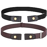 WERFORU No Buckle Show Belt for Men Buckle Free Stretch Belt for Jeans Pants 1.38 Inches Wide Father's Day Gift