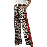 SHENHE Women's Cheetah Print Wide Leg Baggy Pants Y2k Side Loose Streetwear Trousers