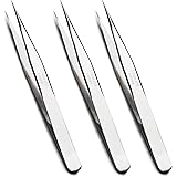 Beaditive High Precision Tweezers 3 Pack - 4.7" Craft Tweezers for Sewing, Beading & DIY Crafts - Non-Serrated Jewelry Tweeze