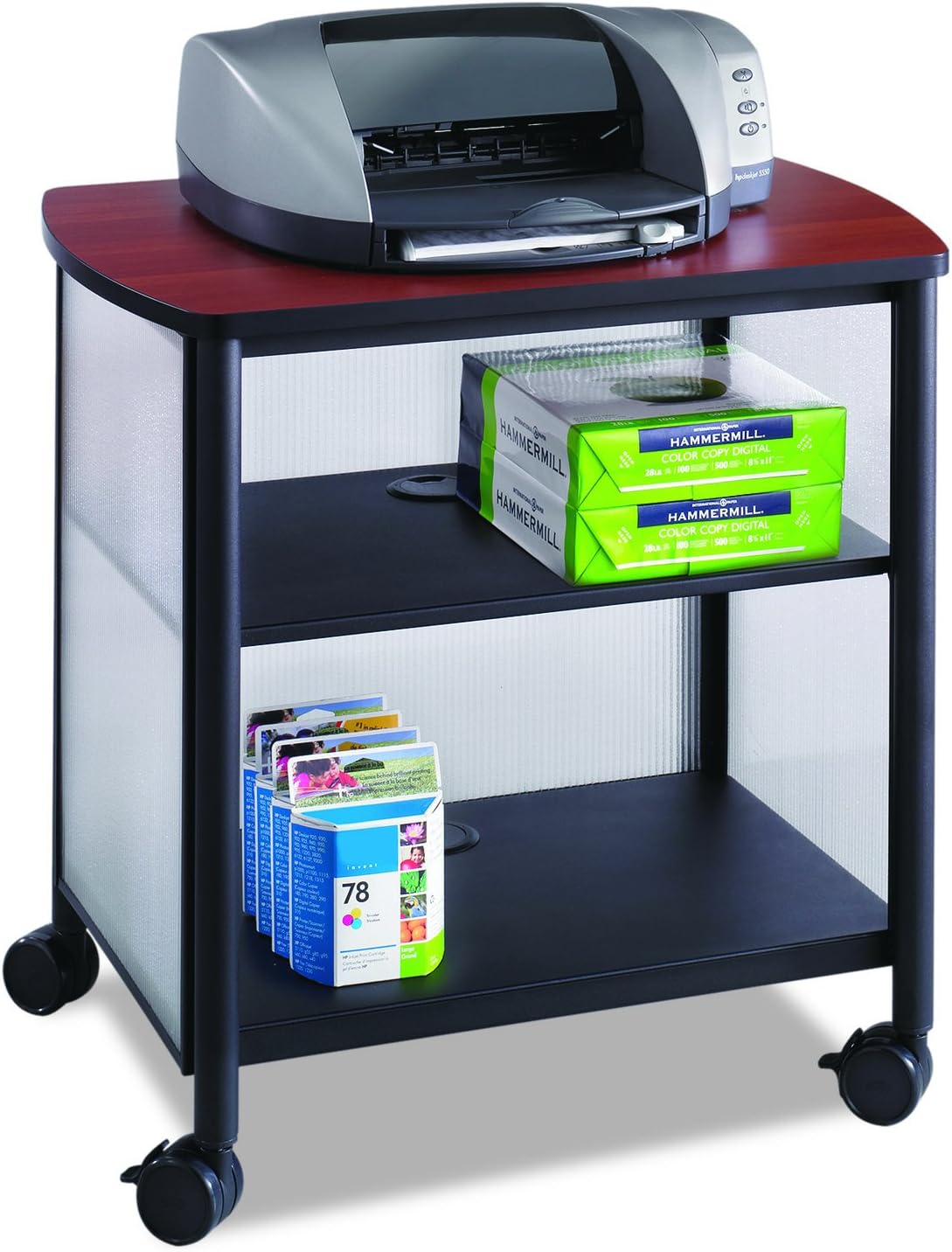 Safco Products Impromptu Mobile Print Stand 1857GR, Gray, 200 lbs. Capacity, Contemporary Design, Swivel Wheels : Printer Stands : Office Products