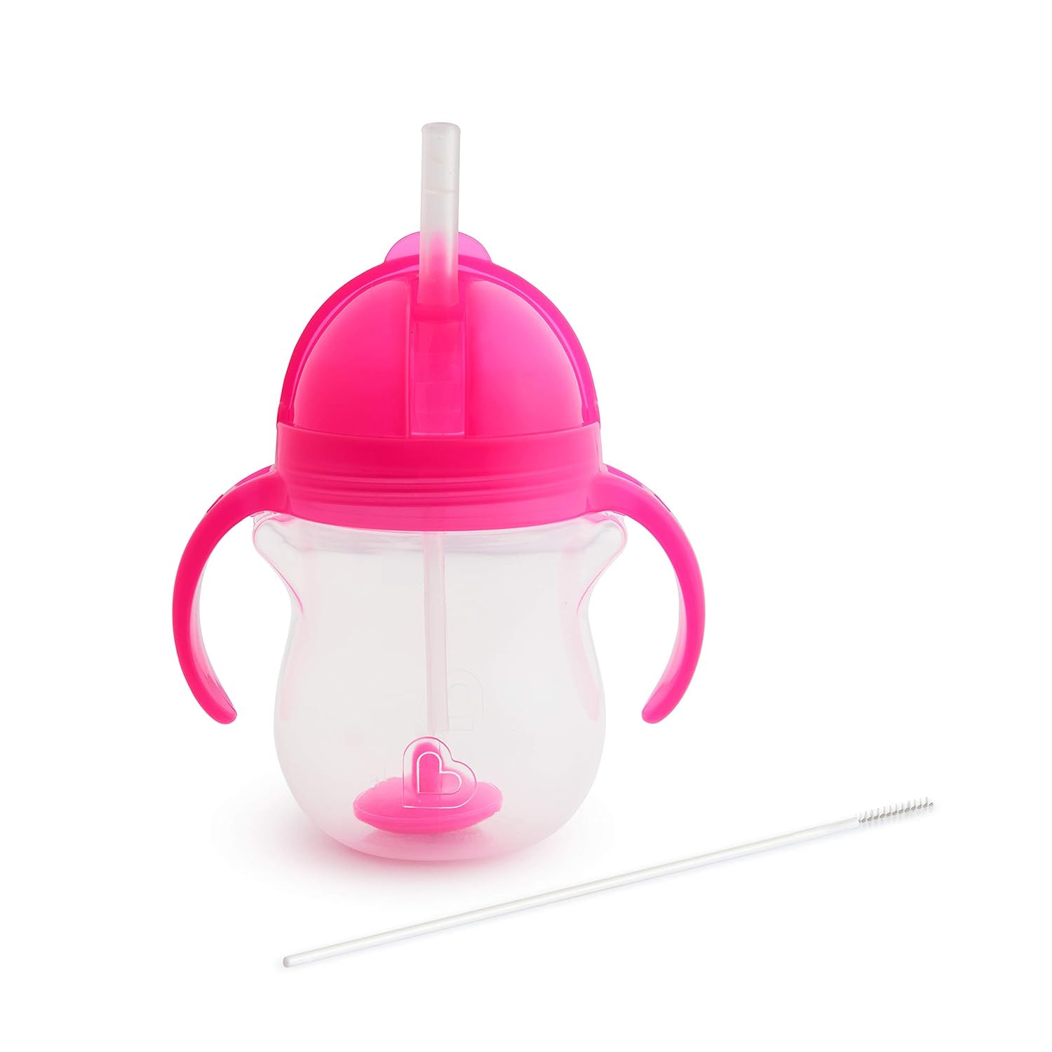 Munchkin Any Angle Click Lock Weighted Straw Trainer Cup, Pink/Orange, 7oz, 2pk : Baby