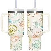 AMZUShome 40 OZ Conch Tumbler with Handle.Conches Lover Gifts.Unique Birthday Christmas Gifts for Conch Lover.Personalized 40 OZ Conches Tumbler Gifts for Women Men.